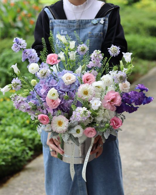 Purple Lagoon | Flower Box Arrangement