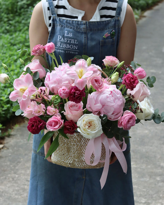 Pink Marshmallow | Peony Mix Basket