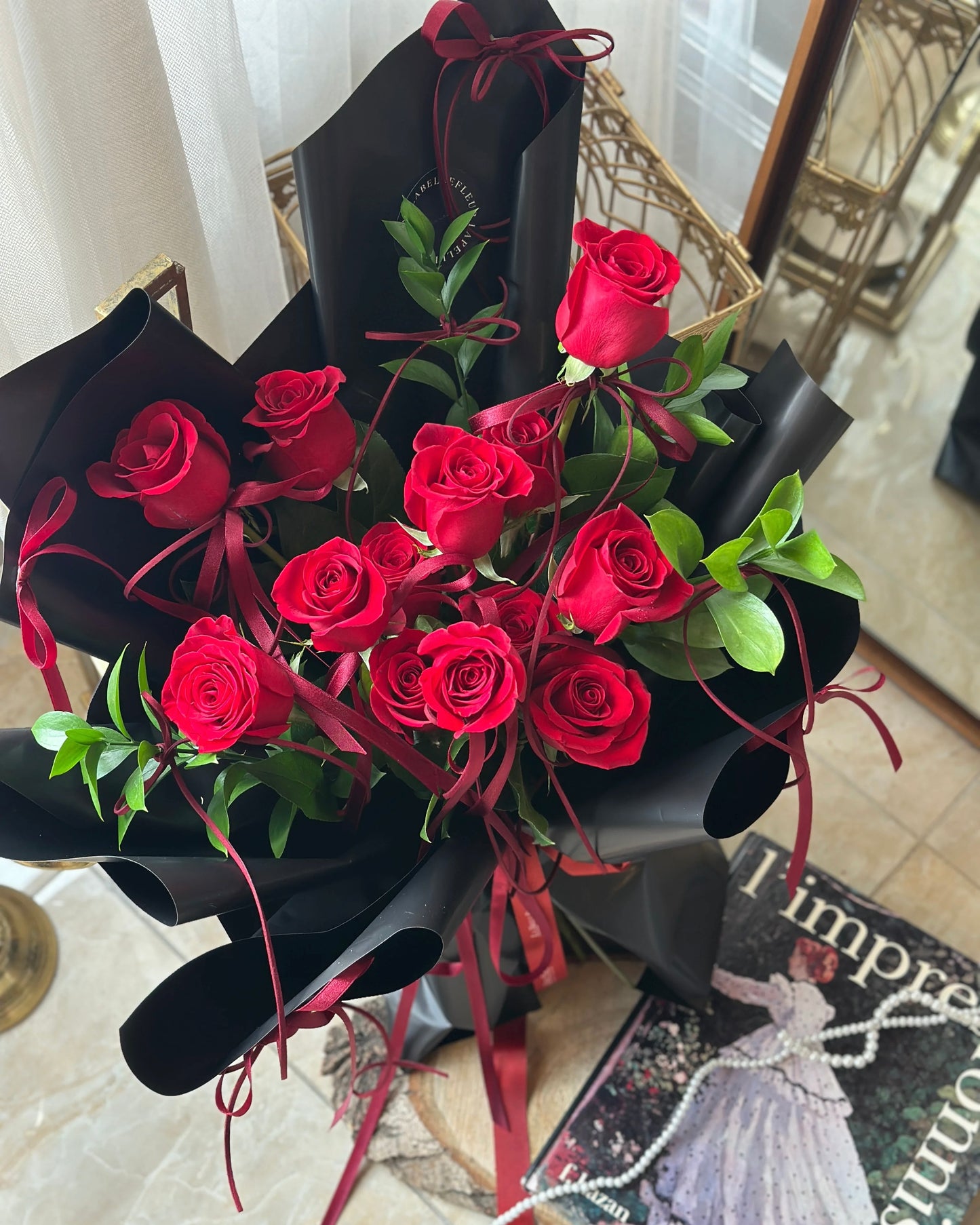 Rouge Ribbon Red Rose Bouquet