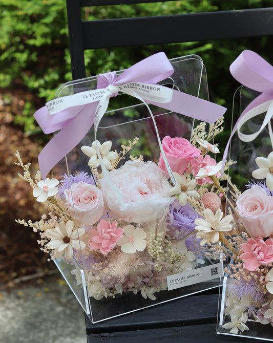 Peony in Acrylic Carry Box | Preserved Flowers