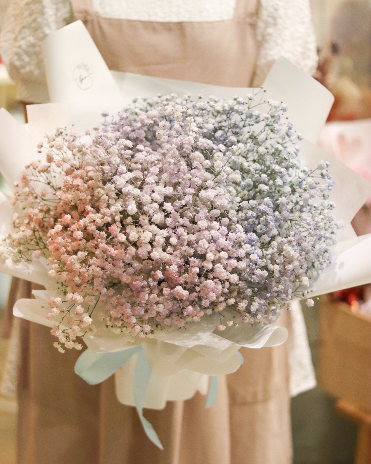 Macaron Rainbow Baby’s Breath Fresh Bouquet