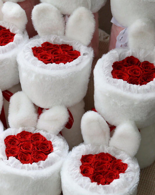 Preserved Rose Bunny Bouquet