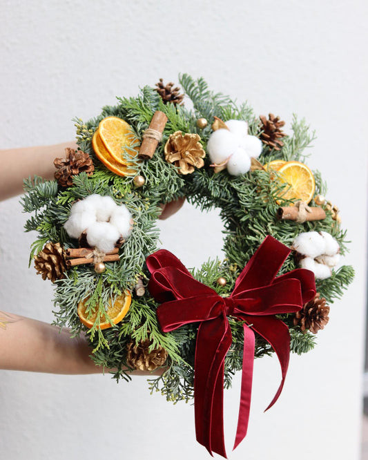 Christmas Fresh Wreath | Half 30cm