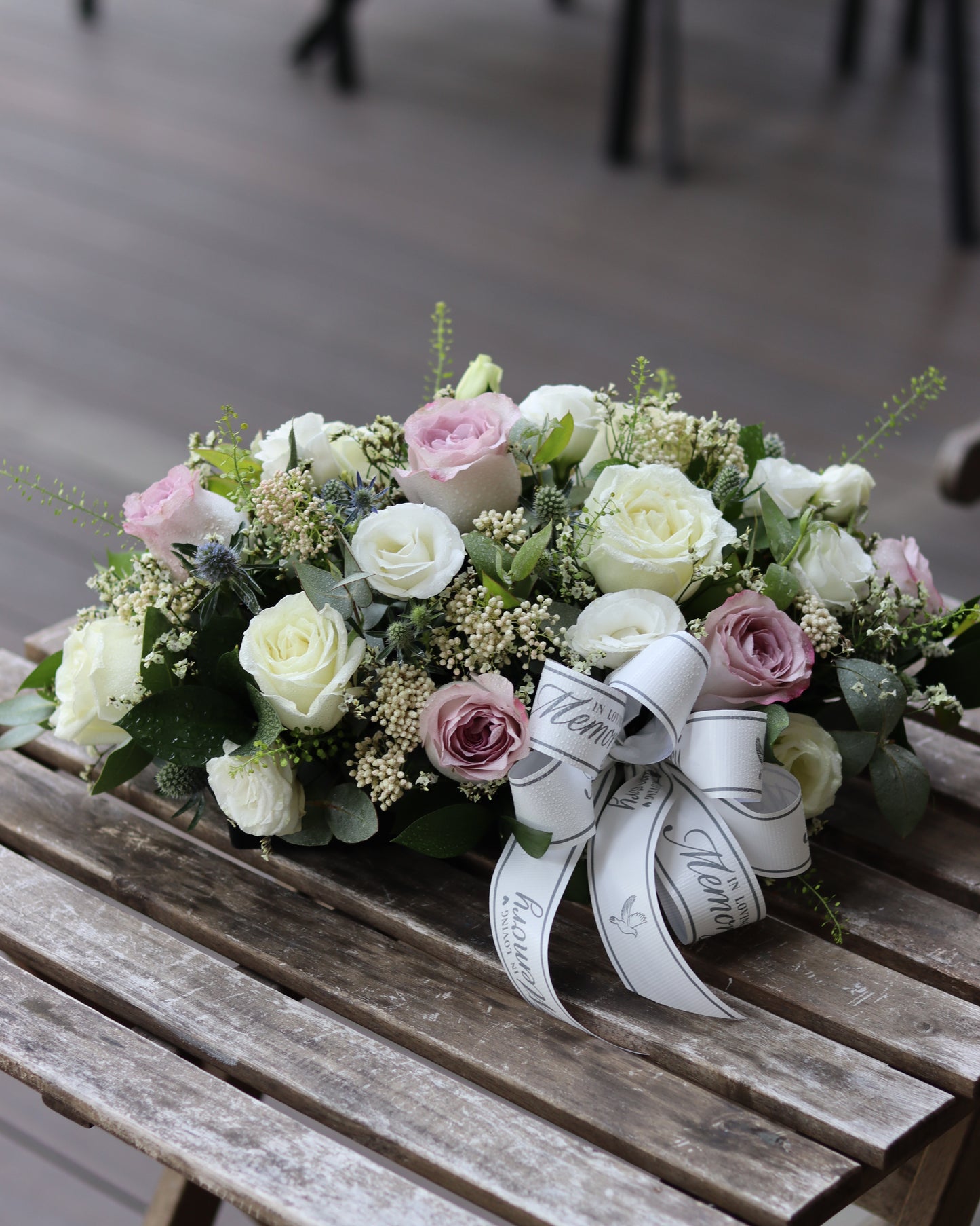 (Customisable) Sympathy Table Arrangement | Fresh Flowers