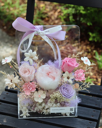 Peony in Acrylic Carry Box | Preserved Flowers