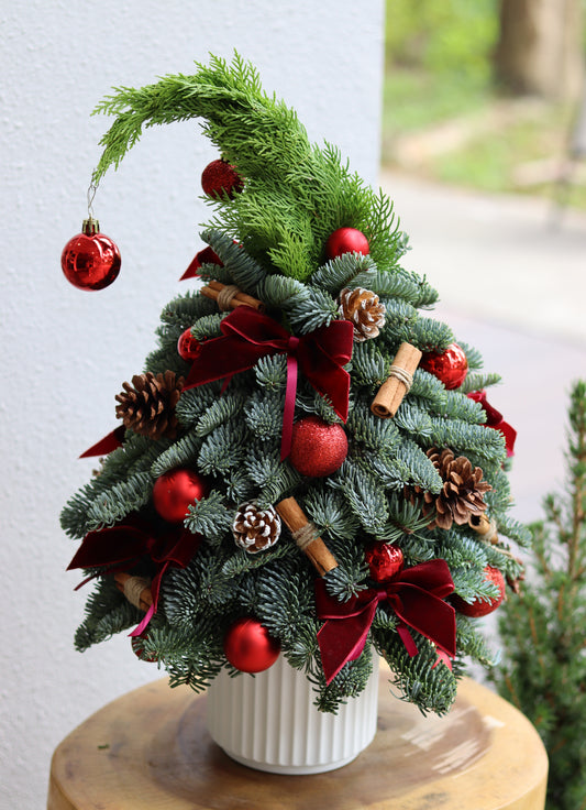 The Red GRINCH | Mini Handcrafted Fresh Christmas Tree