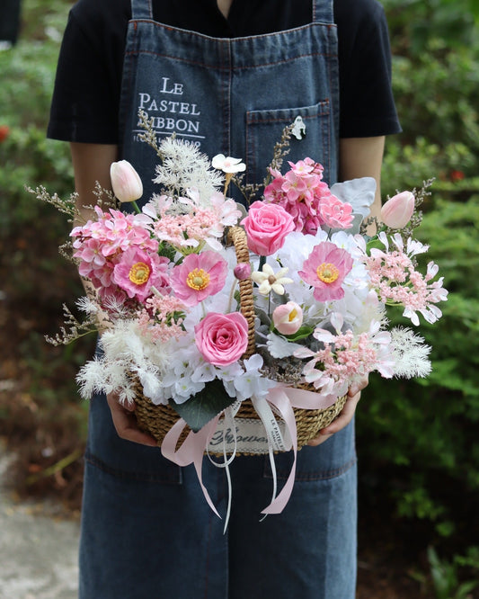 Everlasting Flowers Basket | Preserved & Faux Flowers