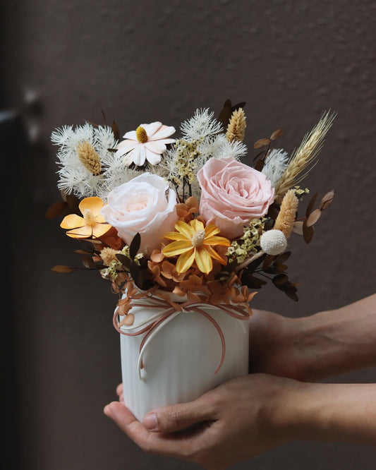 Orange Peach | Preserved Flower Vase