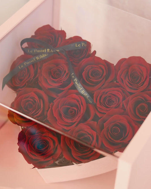 Timeless Preserved Rose Heart Box