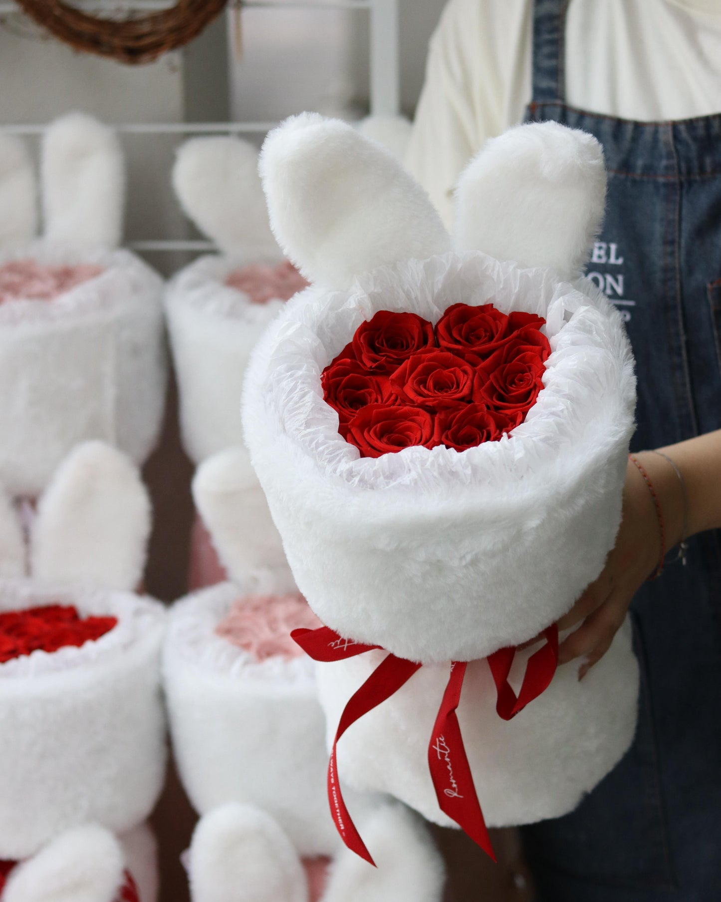 Preserved Rose Bunny Bouquet