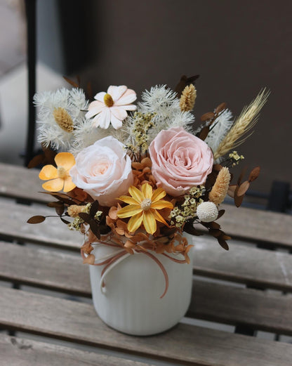 Orange Peach | Preserved Flower Vase