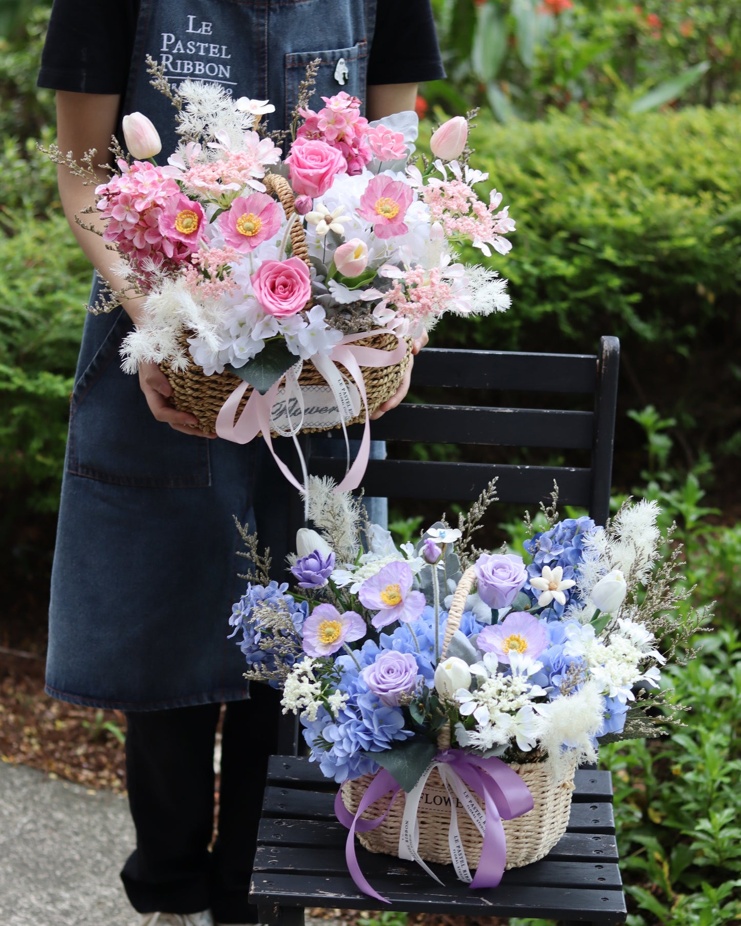 Everlasting Flowers Basket | Preserved & Faux Flowers