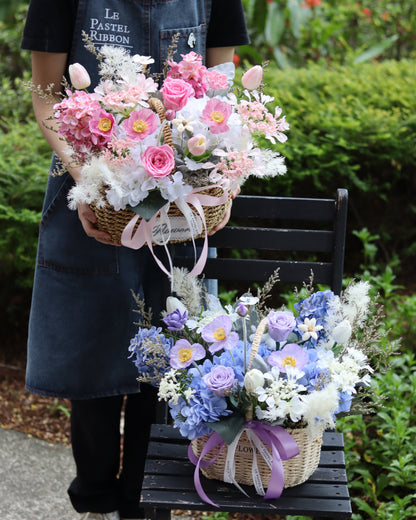 Everlasting Flowers Basket | Preserved & Faux Flowers