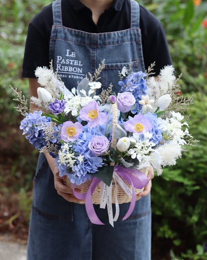 Everlasting Flowers Basket | Preserved & Faux Flowers