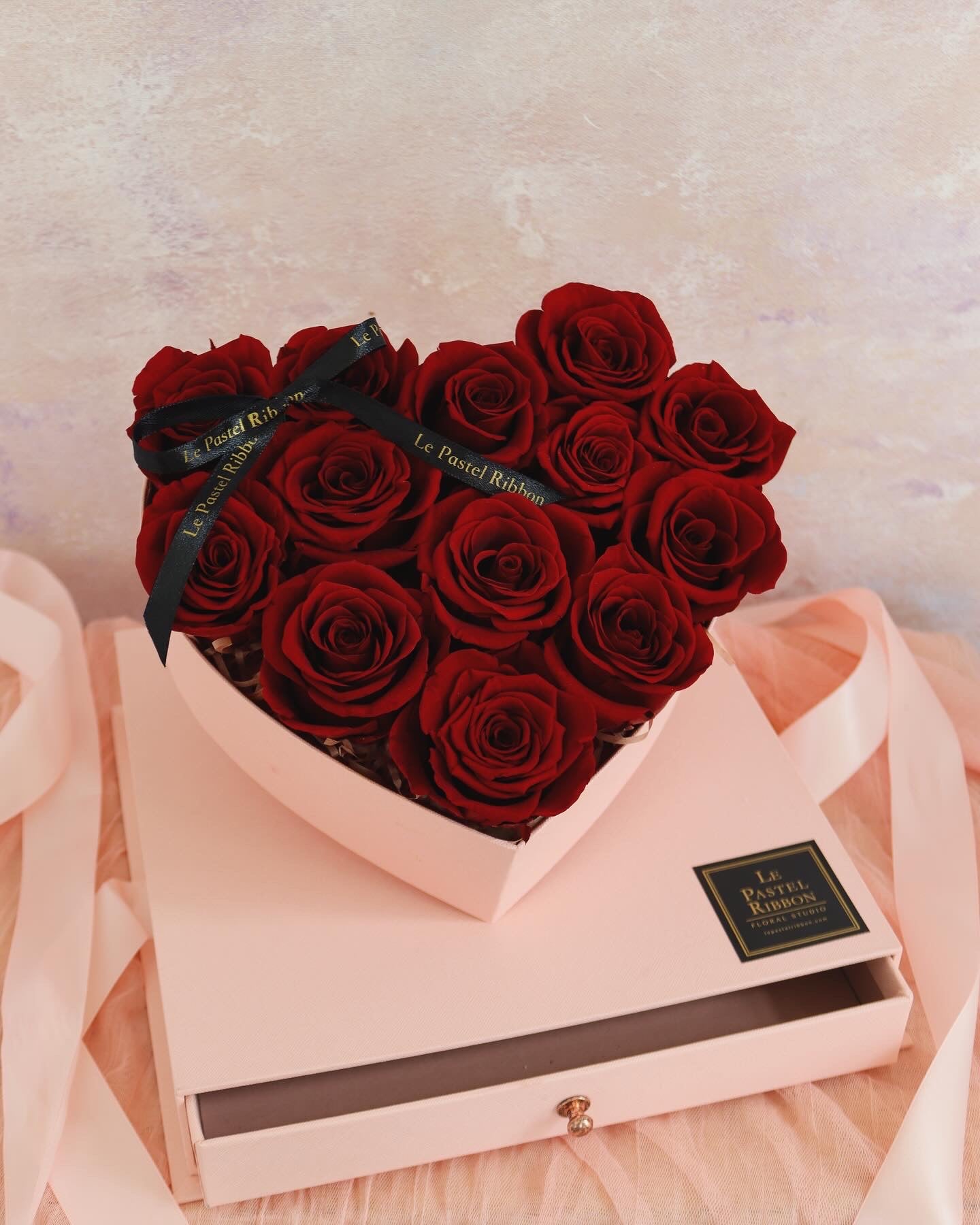 Timeless Preserved Rose Heart Box