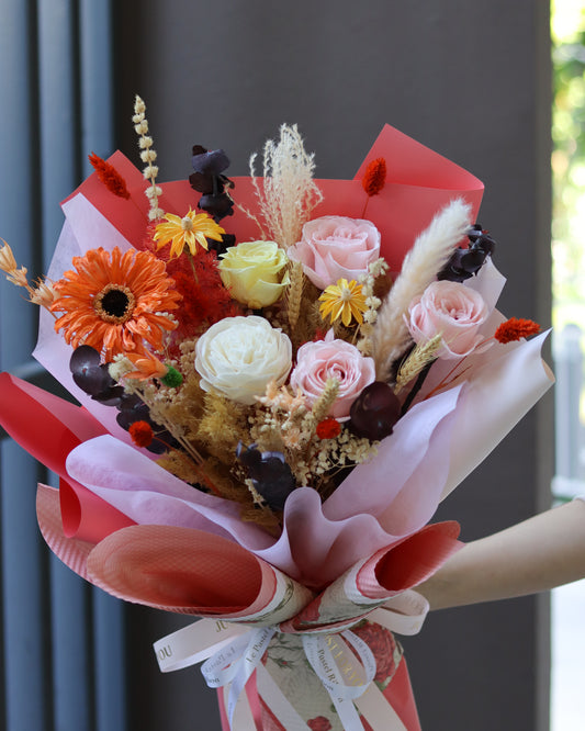 Sunny Gerbera - Preserved Flower Bouquet