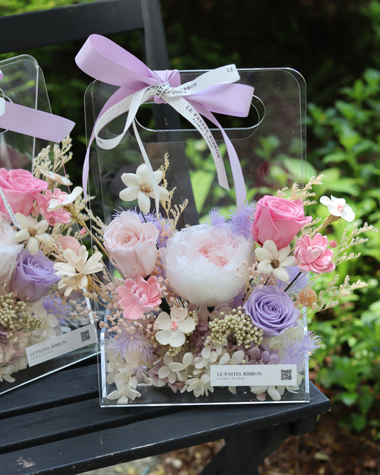 Peony in Acrylic Carry Box | Preserved Flowers