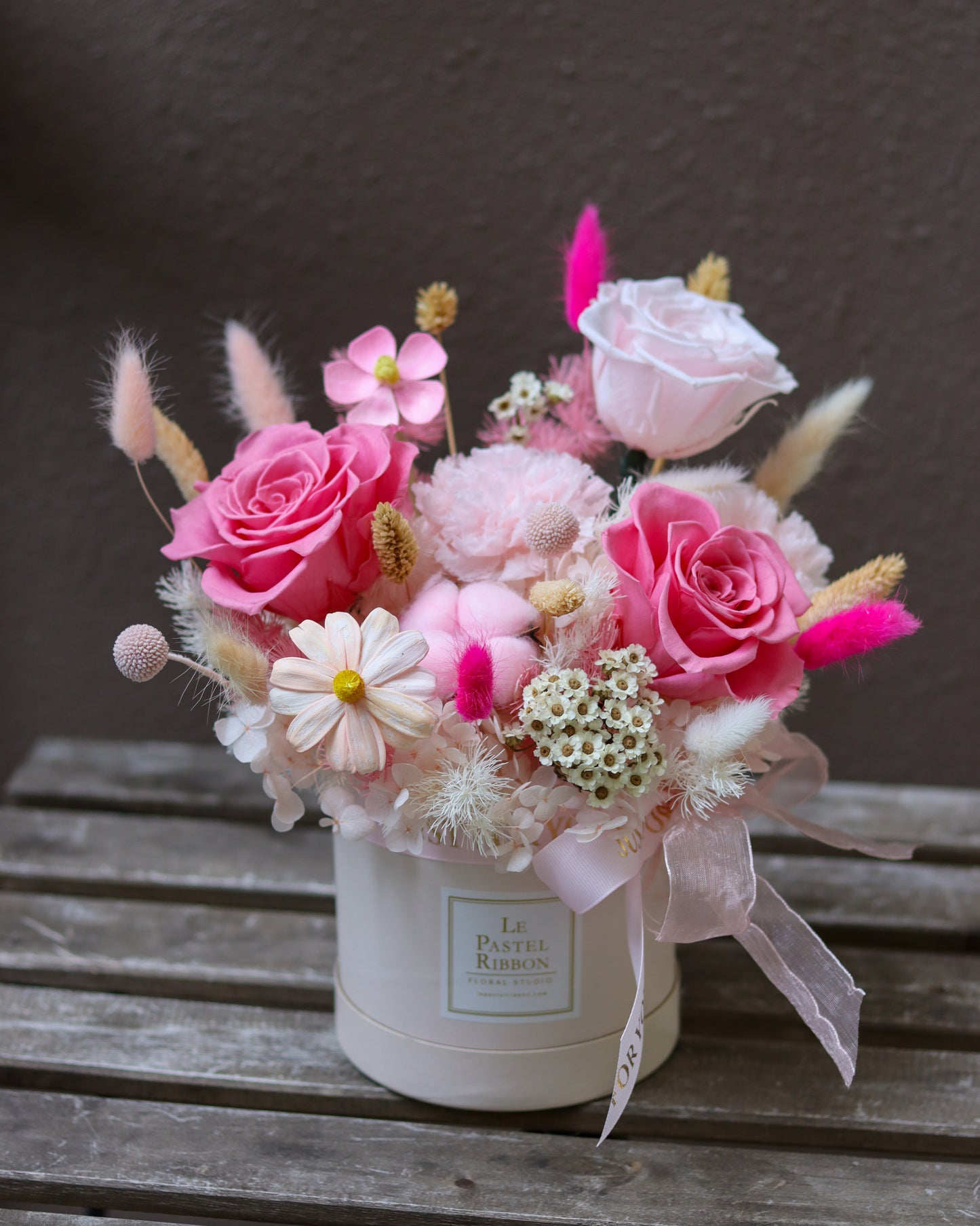 Chloe Pink Bloom Box - Preserved Flower