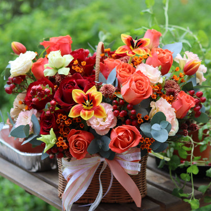 Sunset Velvet Basket