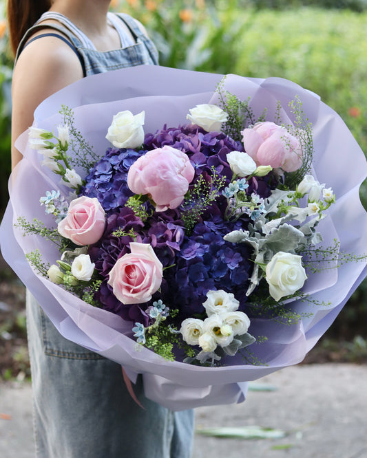 Grande Mix Purple Hydrangeas