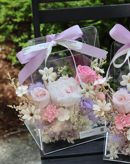 Peony in Acrylic Carry Box | Preserved Flowers