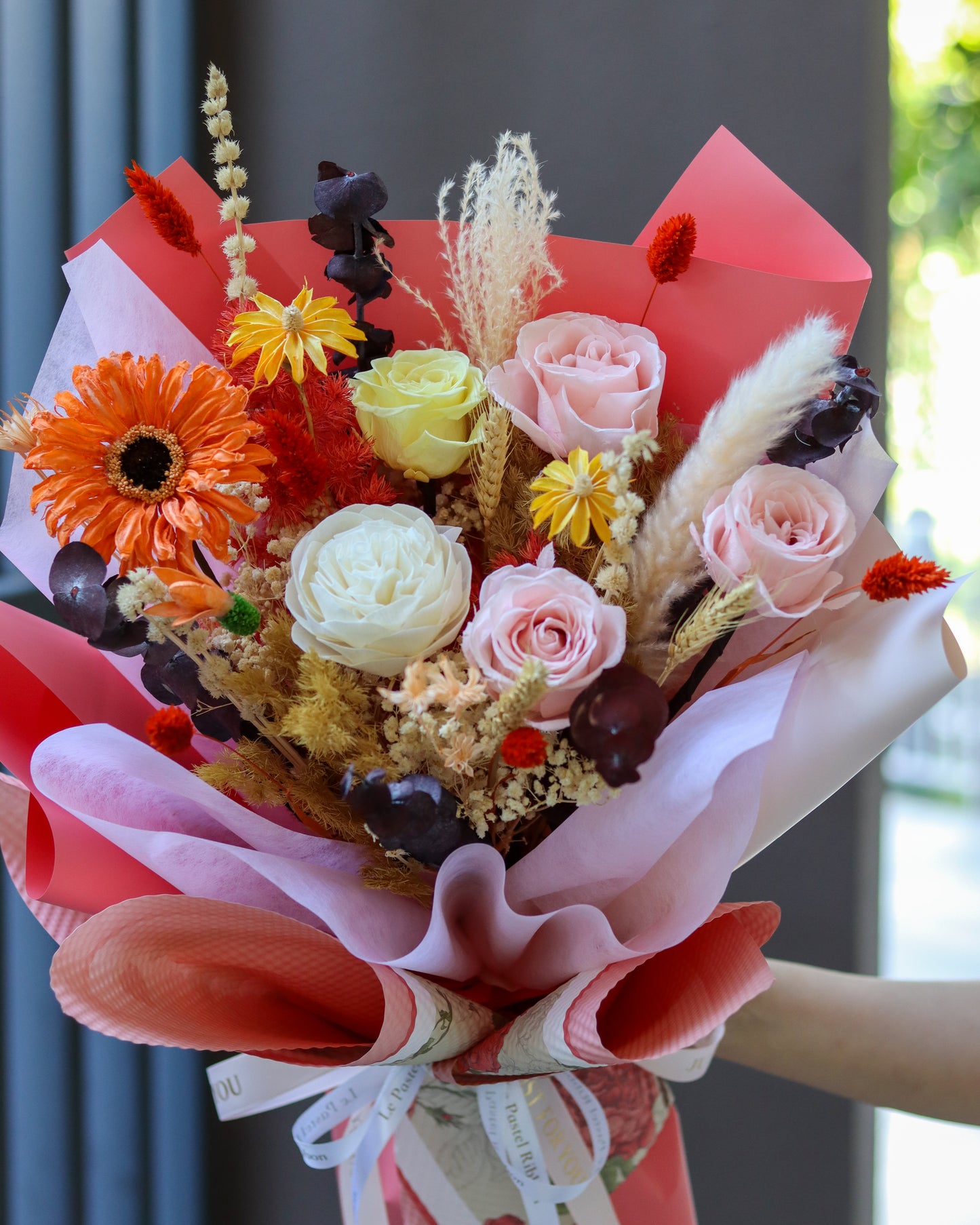 Sunny Gerbera - Preserved Flower Bouquet