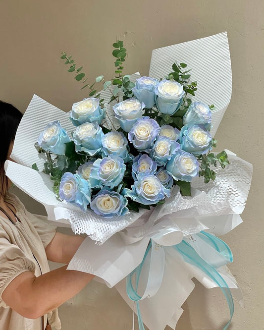 Ice Blue Rose Bouquet