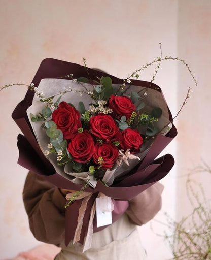 Red Premium Rose Bouquet (5 Roses, 10 Roses, 20 Roses)