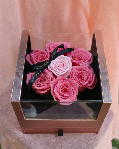 Forever Pink Preserved Rose Round Box