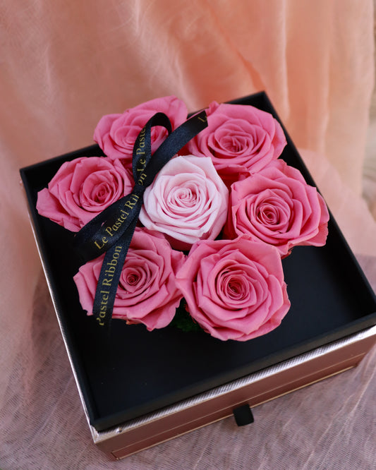 Forever Pink Preserved Rose Round Box
