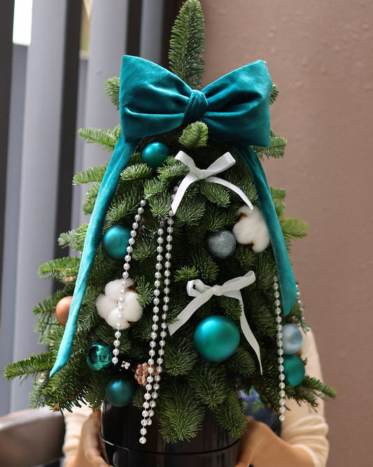Midnight Teal Magic | Handcrafted Fresh Mini Christmas Tree