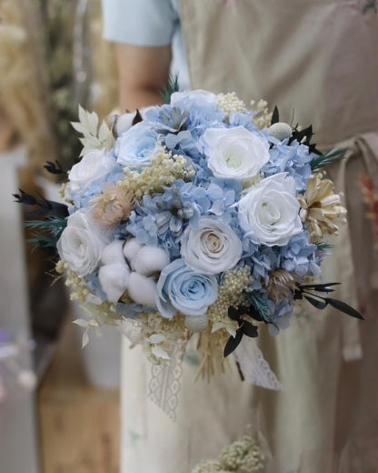 (Customisable) Round Traditional | Preserved Flower Bridal Bouquet