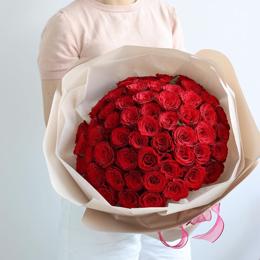 50 Premium Red Rose Classic Bouquet