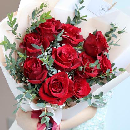 10 Kenya Red Rose Bouquet