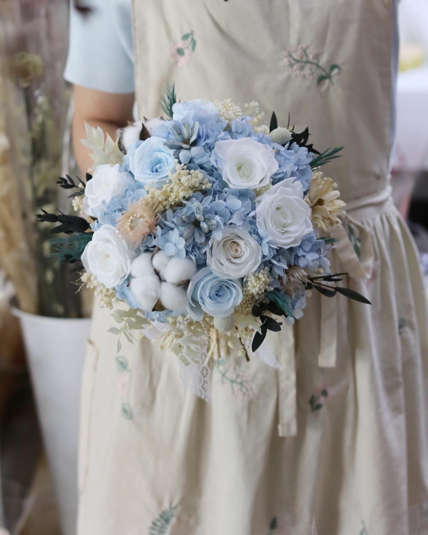 (Customisable) Round Traditional | Preserved Flower Bridal Bouquet