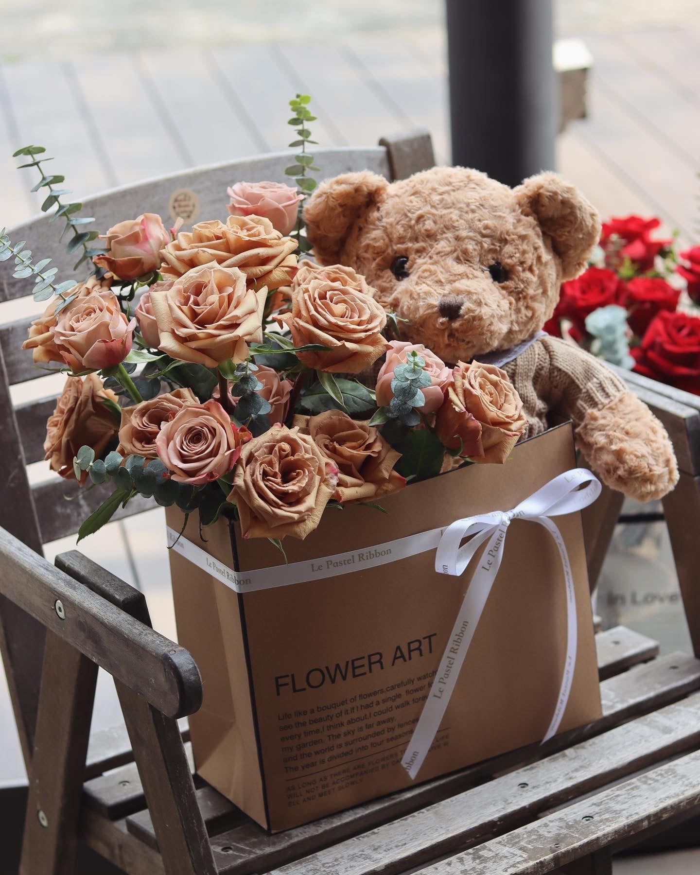 Scottish Teddies Cappuccino Rose Box