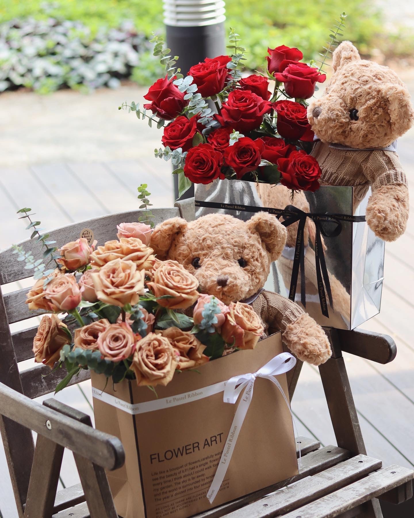 Scottish Teddies Cappuccino Rose Box