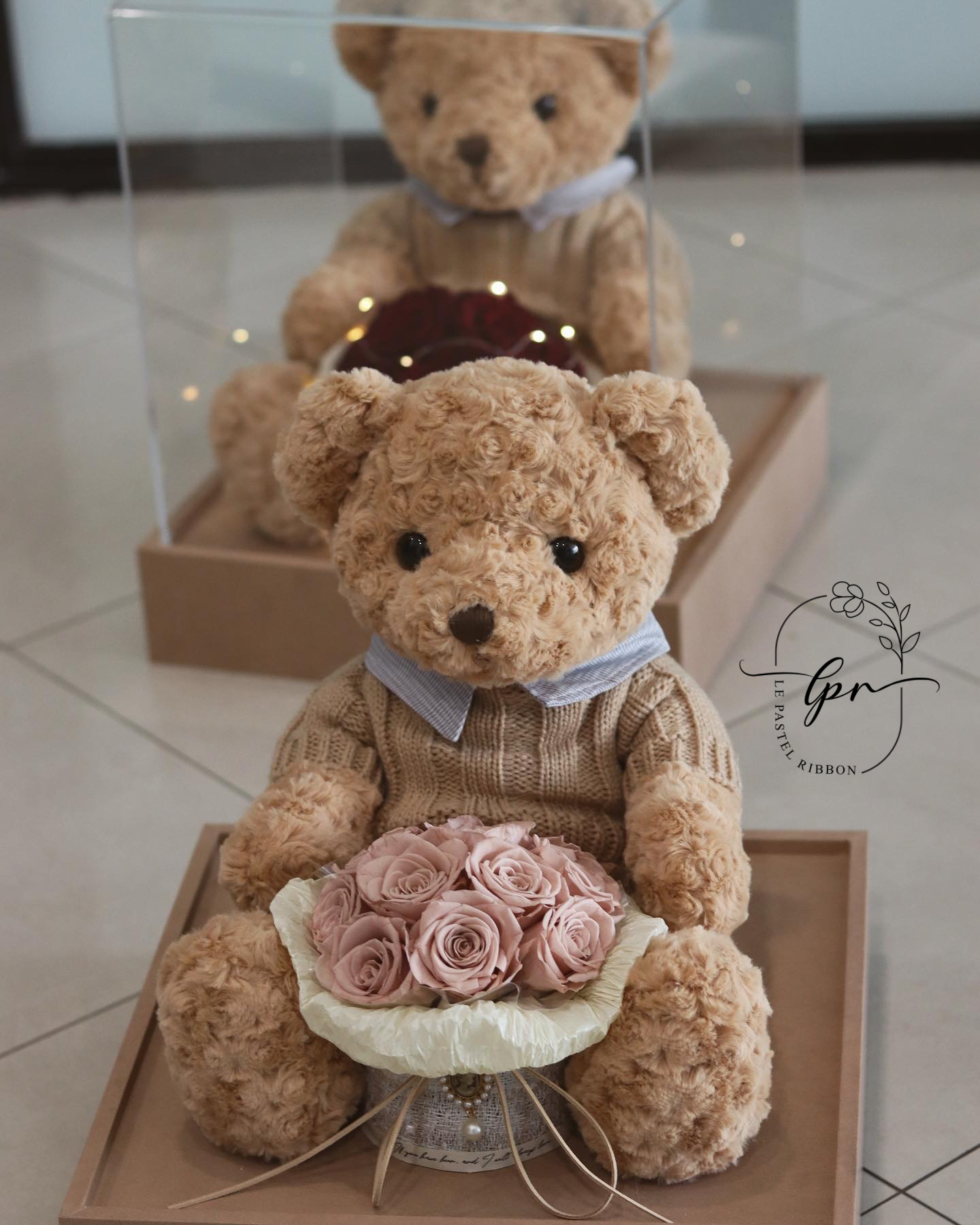 Loving You Cappuccino | Preserved Rose Teddies Bear