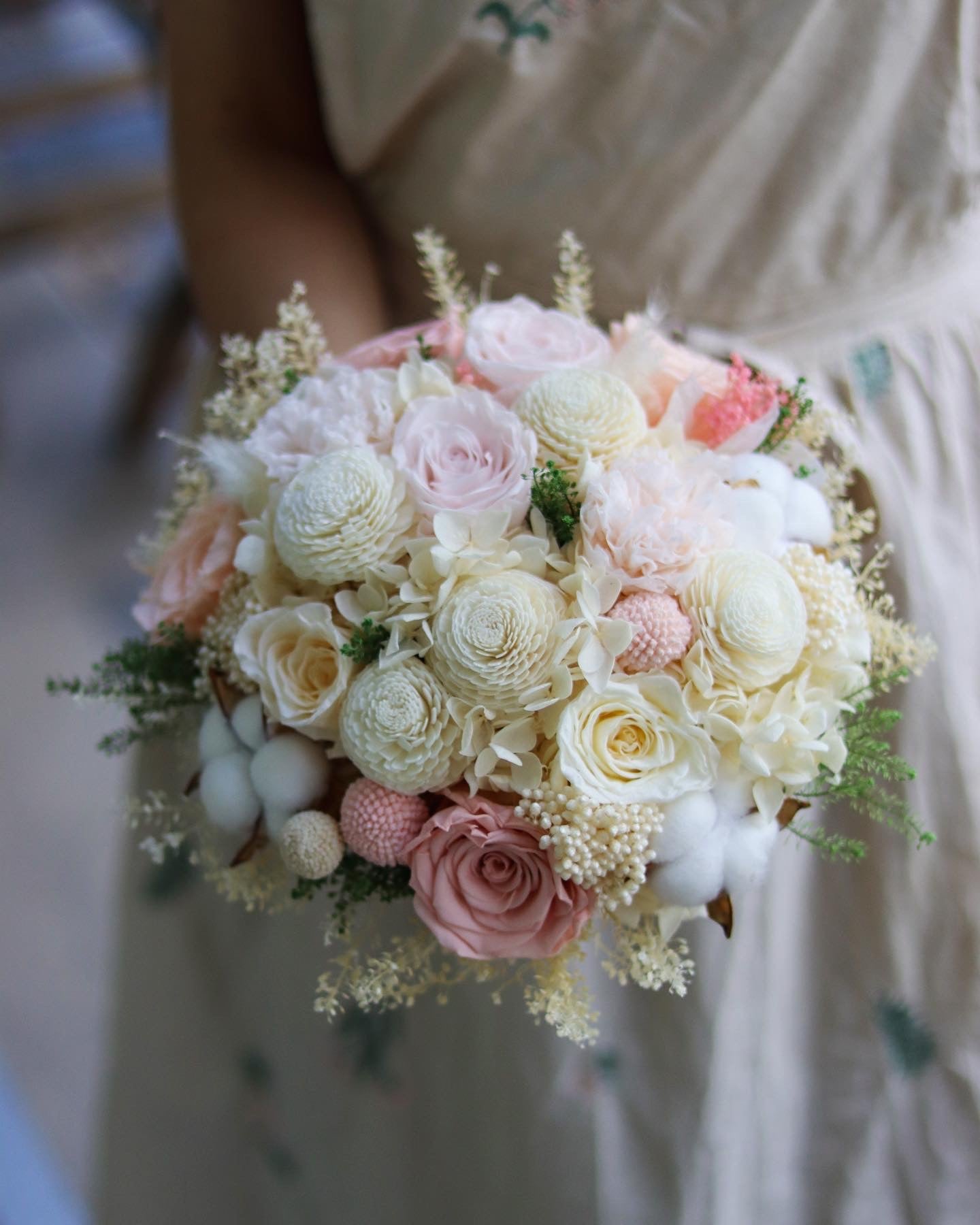 (Customisable) Round Traditional | Preserved Flower Bridal Bouquet