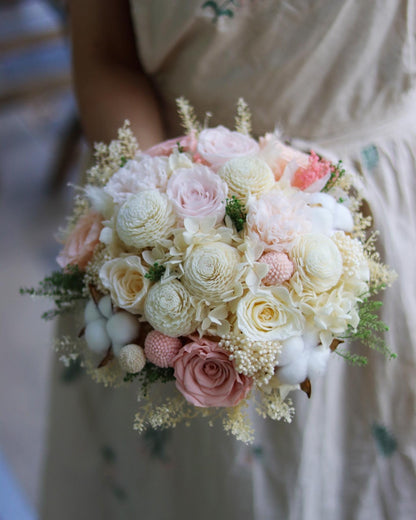 (Customisable) Round Traditional | Preserved Flower Bridal Bouquet