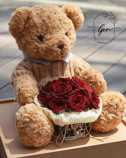 Loving You | Preserved Rose Teddies Bear