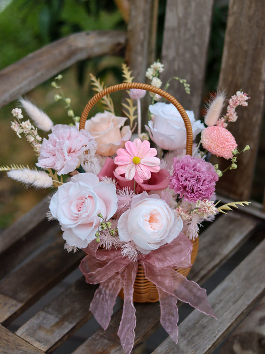 Pink Blossoms Standard | Preserved Flower Basket